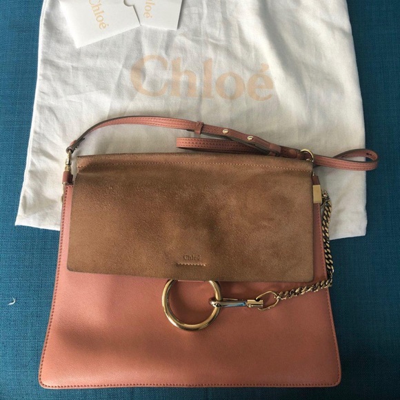 Chloe Medium Faye Shoulder Bag - Misty Rose - Picture 9 of 12